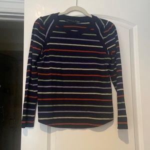 Veronica Beard Mason Stripe puff sleeve T-shirt